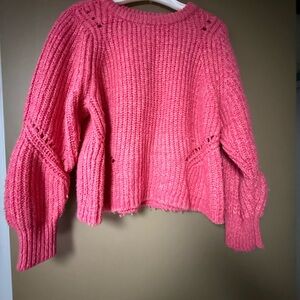 LOFT Vibrant Pink Crew Neck Sweater